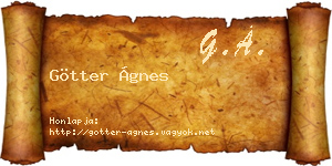 Götter Ágnes névjegykártya